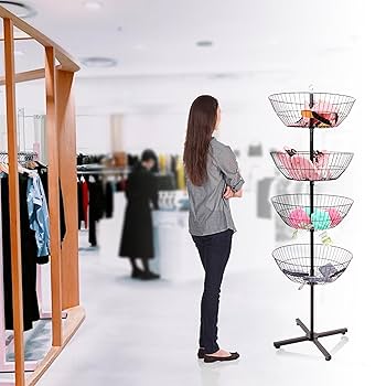 Amazon.com: SSWBasics 4-Basket Wire Floor Spinner Rack and